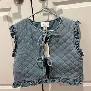 Mable denim Quilted Vest NWT